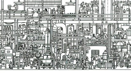 Fototapeta premium Industrial Complexity in Monochrome