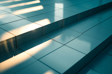 Abstract Light and Shadow Play on Staircase
