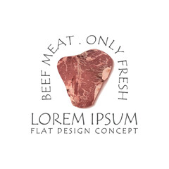 fresh meat logo illustration flat design icon.