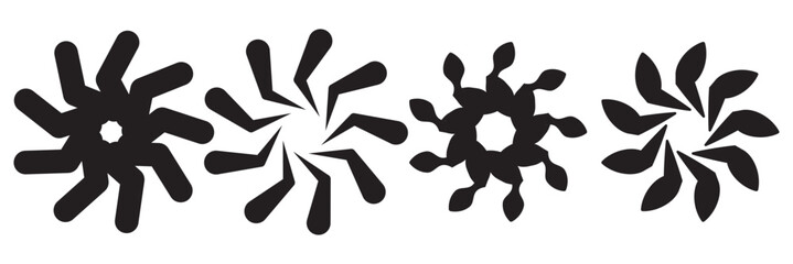 Abstract burst lines. Sunburst, starburst stripes. Radial rays, beams. Sparkle, glitter, fireworks or explosion effect. Circular, concentric spokes element set