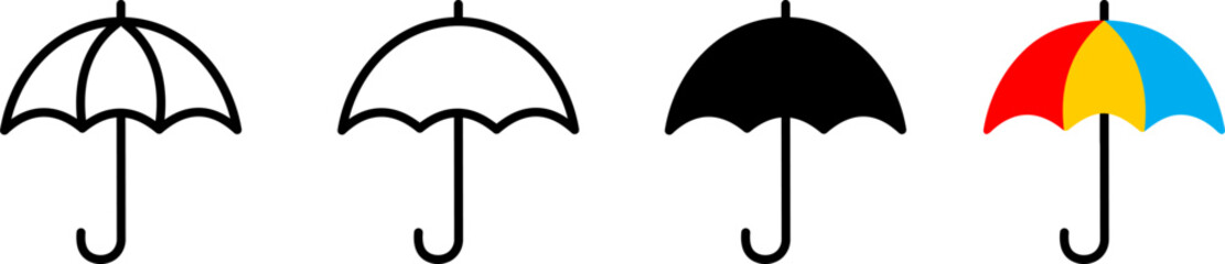 Umbrella icon set. Vector illustration. © JasimMughal