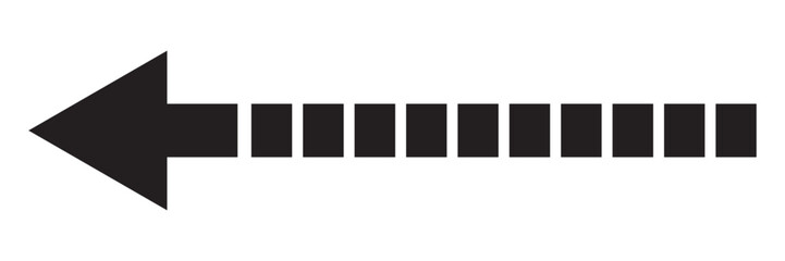 Obraz premium Straight long vector arrow icon to the left side, arrow icon isolated on white background.