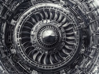 Fototapeta premium Turbofan engine with the casing removed