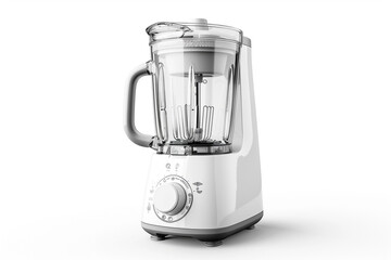 A blender with a removable blade assembly and dishwasher-safe parts isolated on a solid white background.
