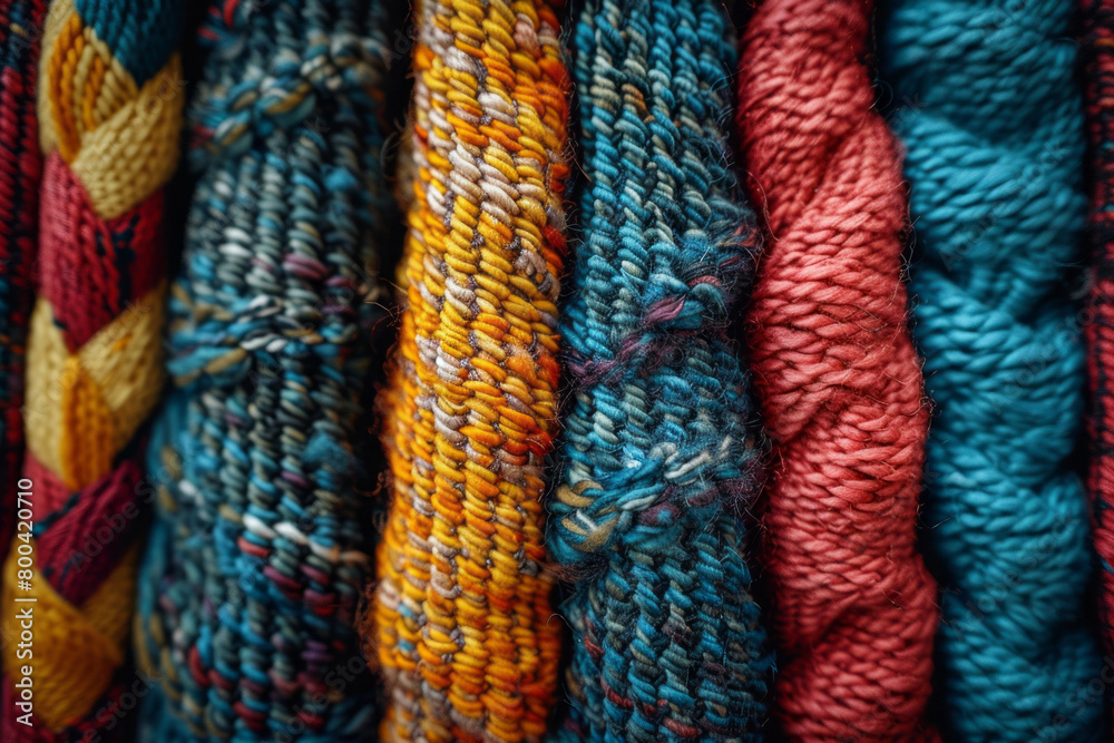 Poster An elegant representation of a tapestry woven with threads of various textures and colors, each thread essential to the whole,