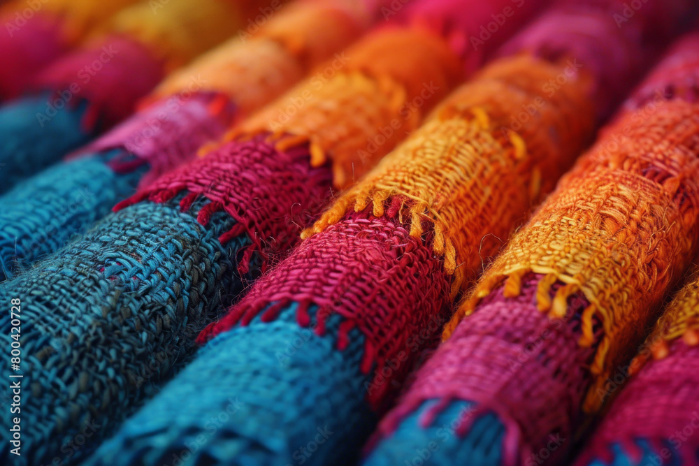 Poster a symbolic representation of a fabric woven from diverse threads, each thread crucial to the strengt