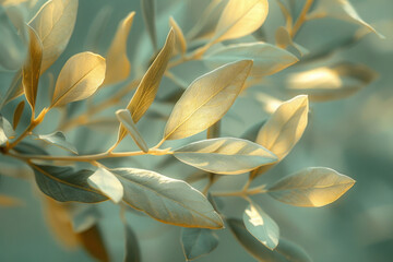 An abstract design featuring soft, flowing colors and an olive branch in the center, representing the hope for peace,