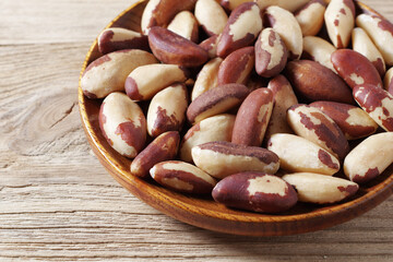 Brazilian nuts in plate