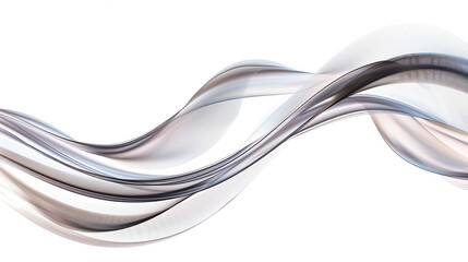 A sleek and sinuous wave with a smooth 3D curve isolated on solid white background.