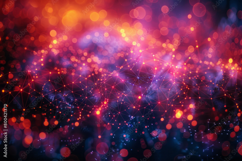 Poster An abstract pattern mimicking the flow of information in a telecommunications network,