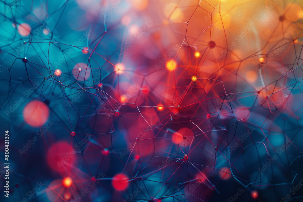 Poster An abstract pattern mimicking the flow of information in a telecommunications network,