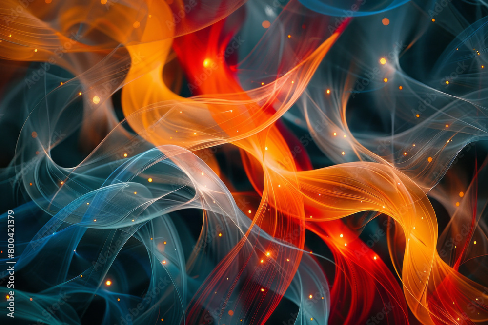 Poster An abstract pattern mimicking the flow of information in a telecommunications network,