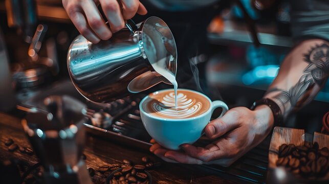 Crafting a perfect cup with latte art finesse