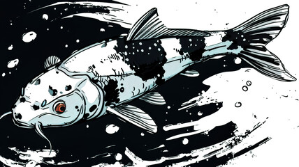 Dynamic Koi Fish Illustration