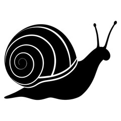 Snail silhouette vector illustration isolated on white background. Snail logotype Vector Illustration 