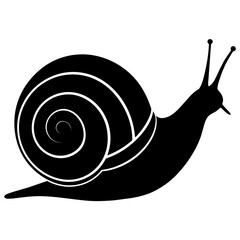 Snail silhouette vector illustration isolated on white background. Snail logotype Vector Illustration 