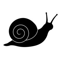Snail silhouette vector illustration isolated on white background. Snail logotype Vector Illustration 