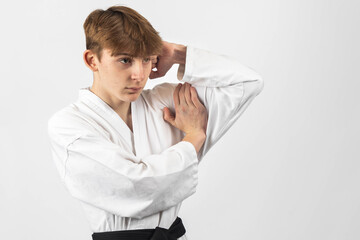 A Teenage Male Karate Black Belt