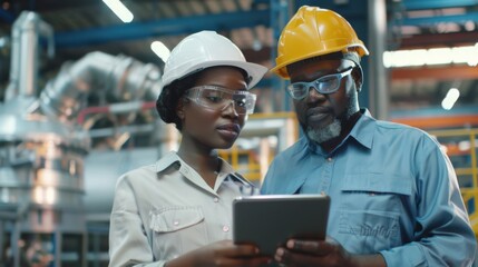 Engineers Consulting on a Tablet