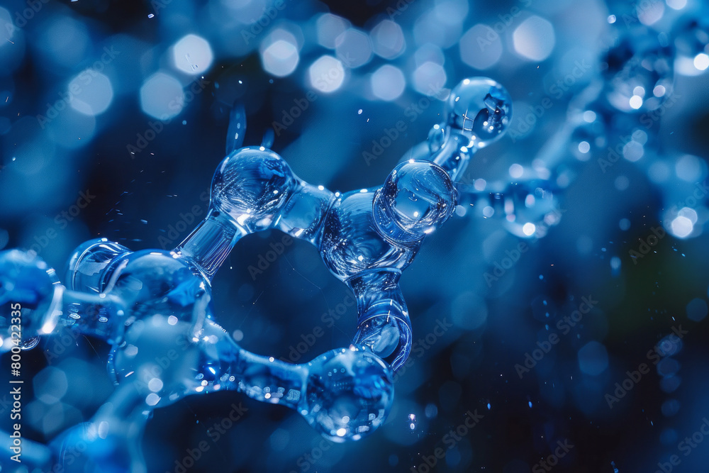 Leinwandbilder a design featuring the molecular structure of water, with each molecule connecting to form a larger 