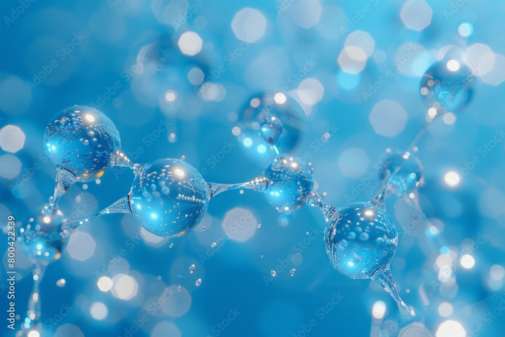 Leinwandbilder a design featuring the molecular structure of water, with each molecule connecting to form a larger 