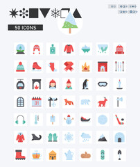 Winters icons vector image