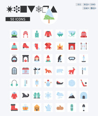 Fototapeta premium Winters icons vector image
