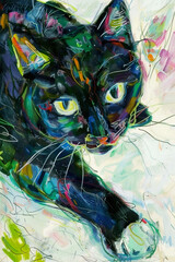 Vibrant Abstract Cat