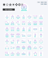 Winters icons vector image