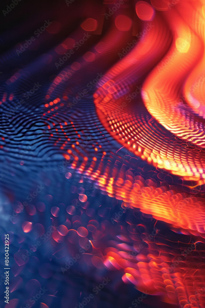 Leinwandbilder a wave pattern that simulates sound waves, in escalating sizes, rendered in a gradient from soft blu