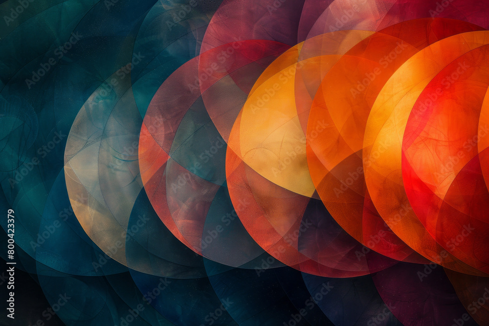 Aufkleber a series of overlapping, translucent circles in a spectrum of skin tones, blending together to demon