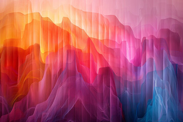 A conceptual piece with sharp, jagged lines dividing the canvas, gradually getting painted over by smooth waves of colorful gradients, symbolizing the healing of divided communities, - Powered by Adobe