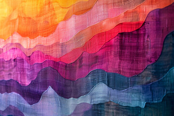 A conceptual piece with sharp, jagged lines dividing the canvas, gradually getting painted over by smooth waves of colorful gradients, symbolizing the healing of divided communities,