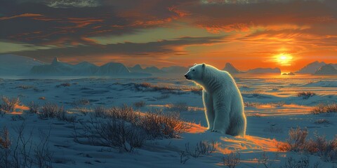 Arctic Sentinel: Lone Polar Bear Watch.