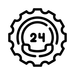 24 hours line icon