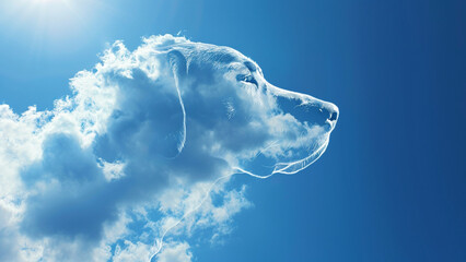 Cloud shape of a Labrador Retriever on the blue sky