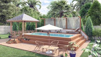 pool in the garden