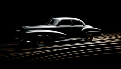 Obraz premium Elegant lines form a car silhouette