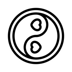 yin yang line icon