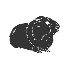 Guinea Pig Icon Silhouette Illustration. Pets Vector Graphic Pictogram Symbol Clip Art. Doodle Sketch Black Sign.