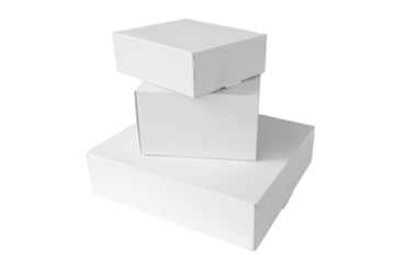 white cardboard boxes, cut out