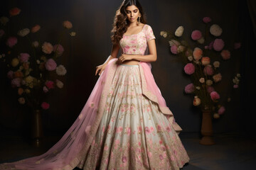 Young beautiful woman in lehenga choli