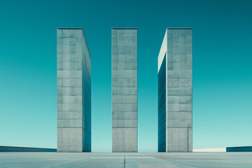 Obraz premium A minimalist depiction of a bar chart where the bars grow into real buildings, symbolizing the construction of a successful enterprise,