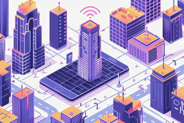 Illustration of 5G WiFi Mobile Technology - Generative AI.