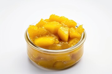 mango jam isolated on white background