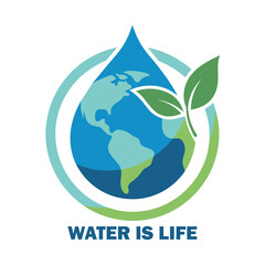 Adobe IllustEvery Drop Counts Save Water Save Earth | Save Lives Water Conservation Logo | Conserve Today Thrive Tomorrowrator Artwork