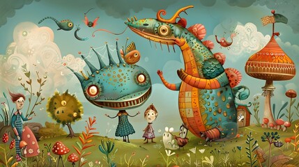 Enchanting Fantasy World of Imaginative Creatures and Whimsical Scenes Inviting and Discovery