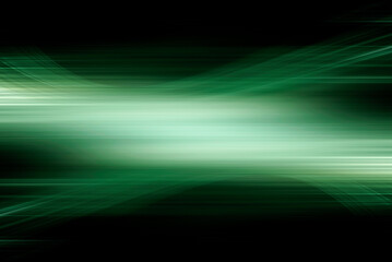 green abstract motion effect laser background, green motion light trails over black background. Abstract speed effect. Rays of light moving fast over dark background