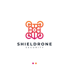 drone with shield for security, spying and protection logo