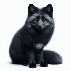 black fox vulpes on white